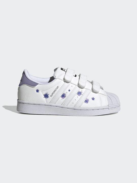 Adidas Παιδικά Sneakers Superstar CF με Σκρατς για Κορίτσι Cloud White / Magic Lilac / Bliss Lilac