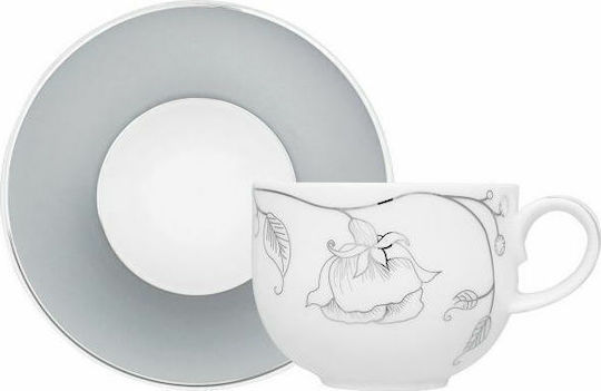 Ionia Esthisi Set of Cups Tea Porcelain White 187ml 6pcs