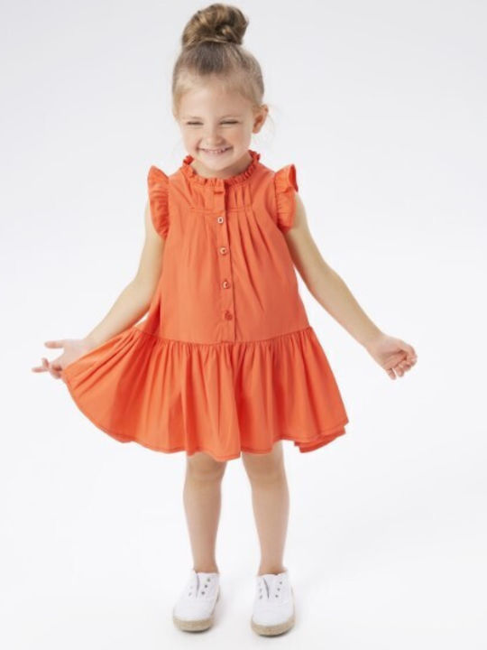 iDO Mädchen Kleid Ärmellos Orange