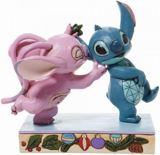 Enesco Disney Stitch and Angel with Mistletoe Collectible Figure 15cm