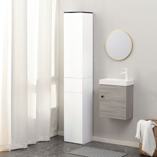 Kleankin 834-463 Στήλη Μπάνιου Δαπέδου Μ30xΒ28xΥ180cm Λευκή