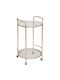 Thalia Round Glass Side Table with Wheels Gold L40xW40xH75cm