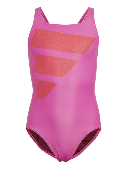 adidas Big Bars Suit Παιδικό Μαγιό Ολόσωμο Φούξια