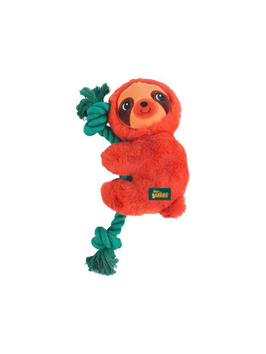 All For Paws Safari Rope Cuddle Sloth Dog Toy Cuddly with Sound Red 32cm