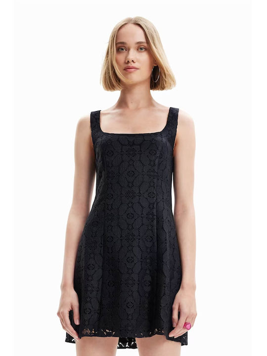 Desigual Summer Mini Dress Black