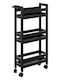 Atmosphera Trolley Bucătărie Din Lemn 3 Niveluri Negru 40x15x75cm