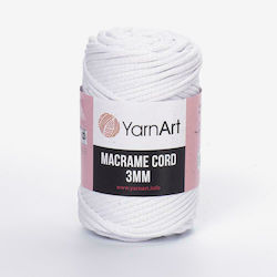 YarnArt Macrame Cord 3mm 751 Λευκό