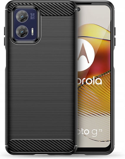 Tech-Protect Carbon Задна корица Силикон Черен (Motorola Moto G73 5G)