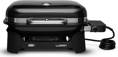 Weber Lumin Compact 1000 Επιτραπέζια Ηλεκτρική Ψησταριά Σχάρας 2200W με Καπάκι και Ρυθμιζόμενο Θερμοστάστη 43x28.5εκ.