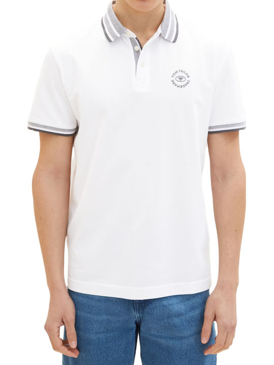 Tom Tailor Ανδρικό T-shirt Polo Λευκό