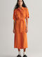 Gant Summer Midi Dress Orange