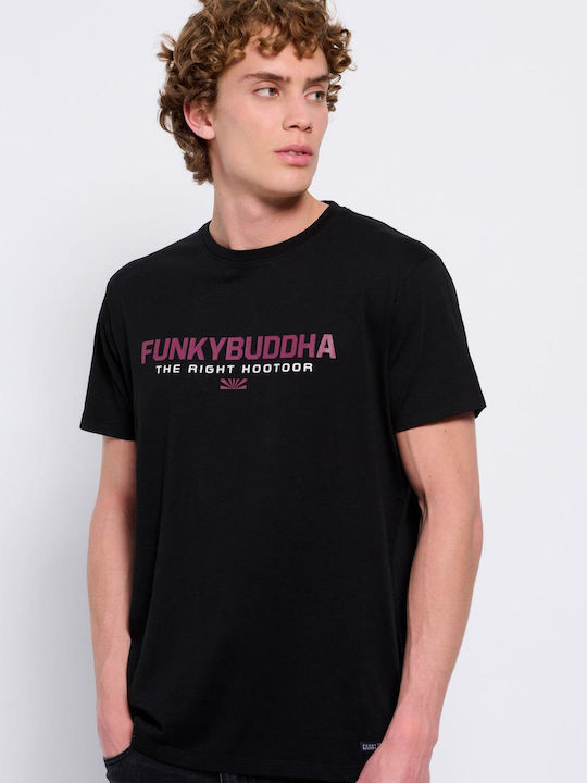 Funky Buddha Ανδρικό T-shirt Μαύρο με Λογότυπο