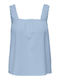 Only Summer Women's Linen Blouse Sleeveless Blue