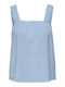 Only Summer Women's Linen Blouse Sleeveless Light Blue