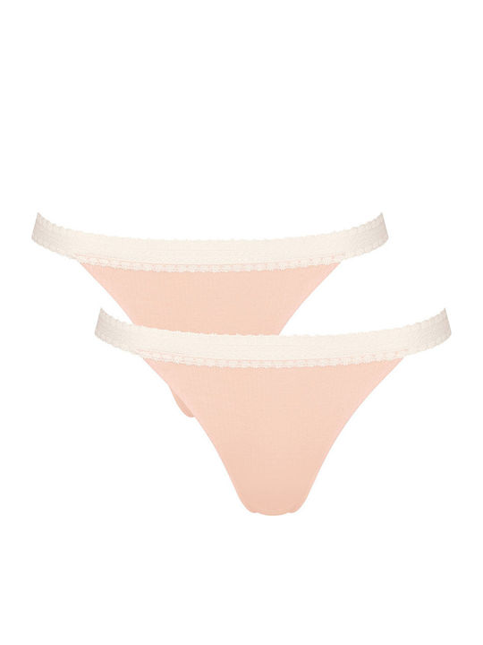 Sloggi Go Ribbed H Tanga Βαμβακερά Femei Slip 2...