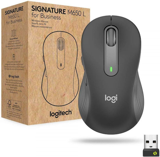 Logitech Signature M650 L for Business Kabellos Bluetooth Maus Graphite