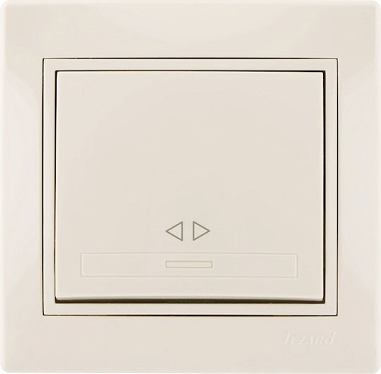 Lezard Mira Recessed Wall Switch Single with Frame Medium Beige