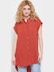 FBL007-10305 Women's Monochrome Long Sleeve Shirt Orange
