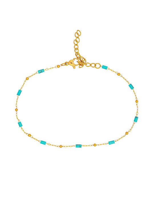 Excite-Fashion Bracelet Anklet Chain made of Steel Gold Plated