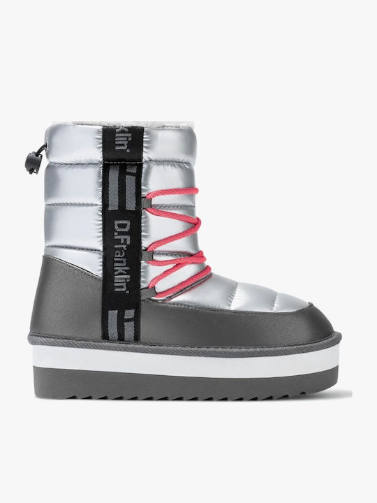 Damenstiefel Schnee mit Pelz Silber