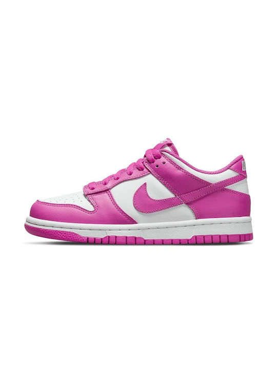 Nike Παιδικά Sneakers Dunk low Active White / Active Fuchsia
