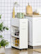 HomCom HomCom Küchenwagen Inox 3 Ebenen Weiß 50x25x85cm