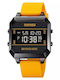 Skmei Digital Men's Watch 46mm Battery with Yellow Rubber Strap