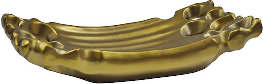 Karvounis Keramik Goldene Dekorative Platte 35x16.5x8.5cm K7944-G