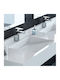 Sanitec Matrix Triple Wall Mounted Wall-mounted / Inset Sink Porcelain 250x52x6cm Gray