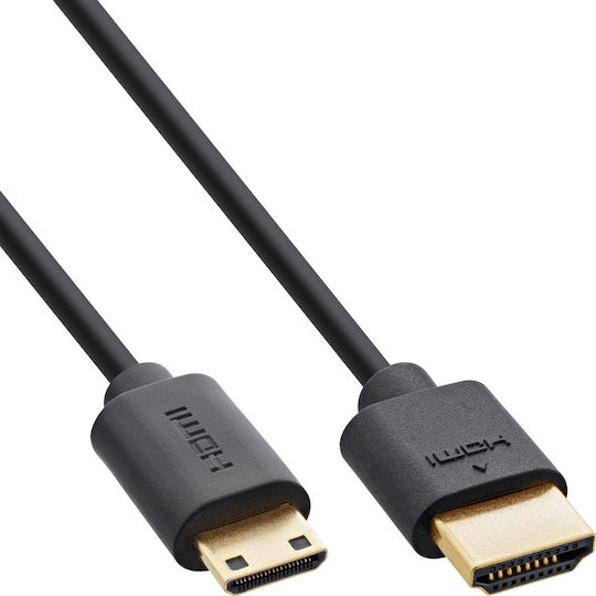 InLine Cable HDMI male - mini HDMI male 0.3m Μαύρο