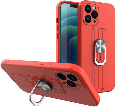 Hurtel Ring Silicone Back Cover Red (Redmi Note 9 / Redmi 10X 4G)