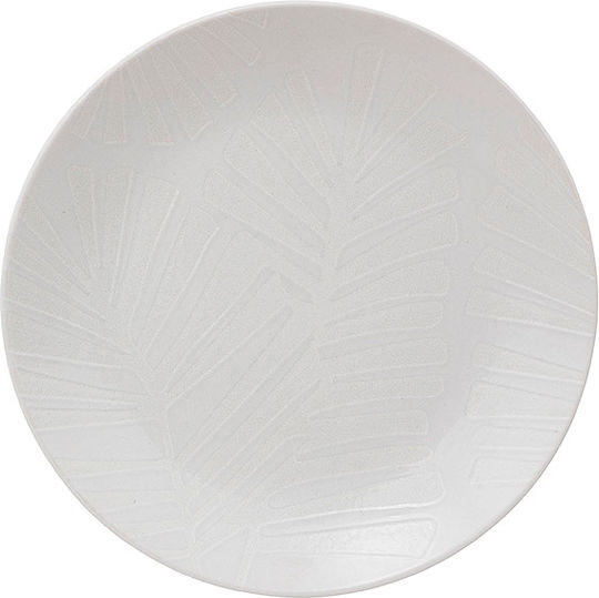 Leaf Πιάτο Ρηχό Κεραμικό Λευκό με Διάμετρο 27cm