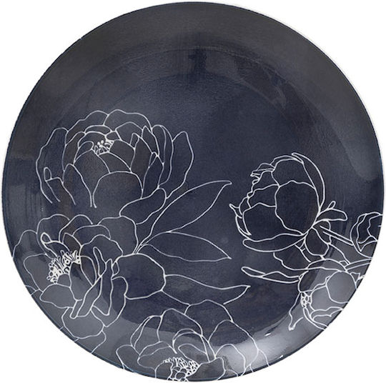Thea Plate Shallow made of Porcelain Black with Diameter 26cm