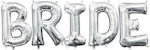 Set of 5 Balloons Foil Silver Marriage Letters Bride