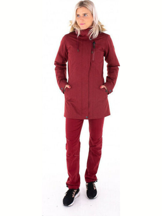 Peru Lungă Jachetă de femei tip parka Burgundy