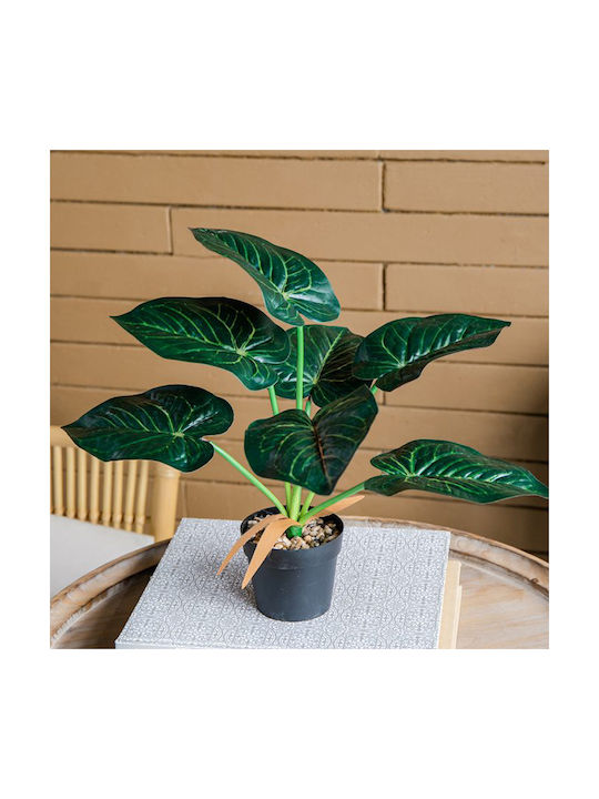 Изкуствено растение в саксийка Alocasia Green 35см 2бр Artekko