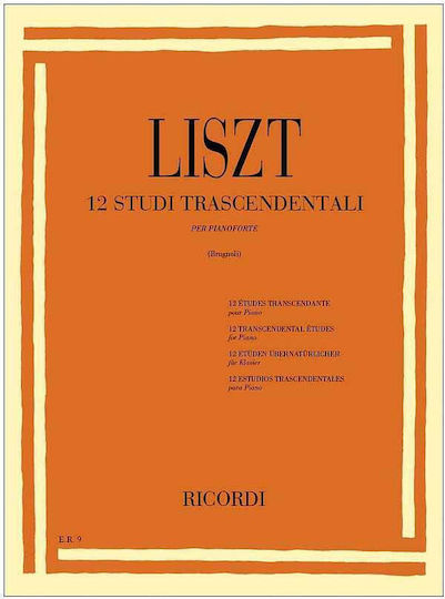 Ricordi Franz Liszt 12 Studi Trascendentali Sheet Music for Piano