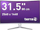 Terra Wortmann AG 3280W V2 VA Curved Monitor 31.5" QHD 2560x1440 165Hz με Χρόνο Απόκρισης 5ms GTG Ασημί