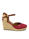 Brava Women's Fabric Platform Espadrilles Red