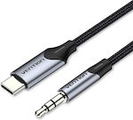 Vention Braided USB 2.0 Cable USB-C male - 3.5mm male Γκρι 1m (BGKHF)