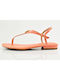 Ralph Lauren Damen Flache Sandalen in Orange Farbe