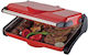 Akel Tischplatte Elektrogrill Glatte Platte 1200W mit Deckel und einstellbarem Thermostat 58cmx45cmcm