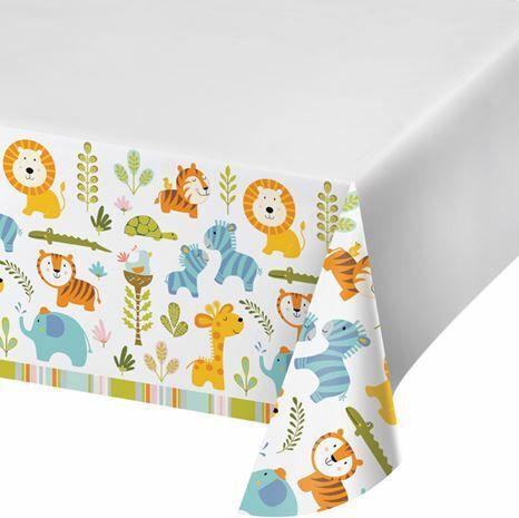 Creative Converting Happy Jungle Giraffe Față de masă pentru petrecere Plastic 259x137cm 324593