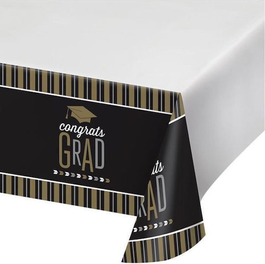Creative Converting Grad Τραπεζομάντηλο για Party Πλαστικό 259x137cm Μαύρο 327476