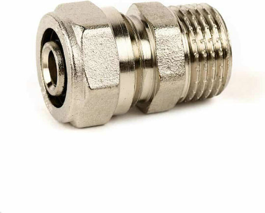 Brass Form Ρακόρ Σύνδεσης Σωλήνα Πολυστρωματική Σωλήνα 1/2" Αρσενικό 18mm 003-006-101