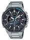 Casio Edifice Analog/Digital Men's Watch 46mm Chronograph Battery with Silver Metal Bracelet