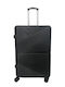 Ormi AL-New Large Hard Black Suitcase with 4 Wheels Height 75cm