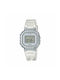 Casio Digital Uhr Chronograph mit Weiß Kautschukarmband
