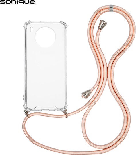 Sonique Armor Back Cover Silicone with Strap Pink Satin (Huawei Nova 8i / Honor 50 Lite)