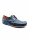 Boxer Men's Leather Boat Shoes Blue